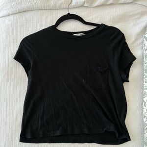 Reformation Black Cropped Tee